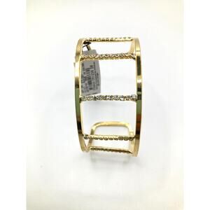 CEZANNE Stylish Chic Gold Tone Rhinestone Bracelet Cuff NEW